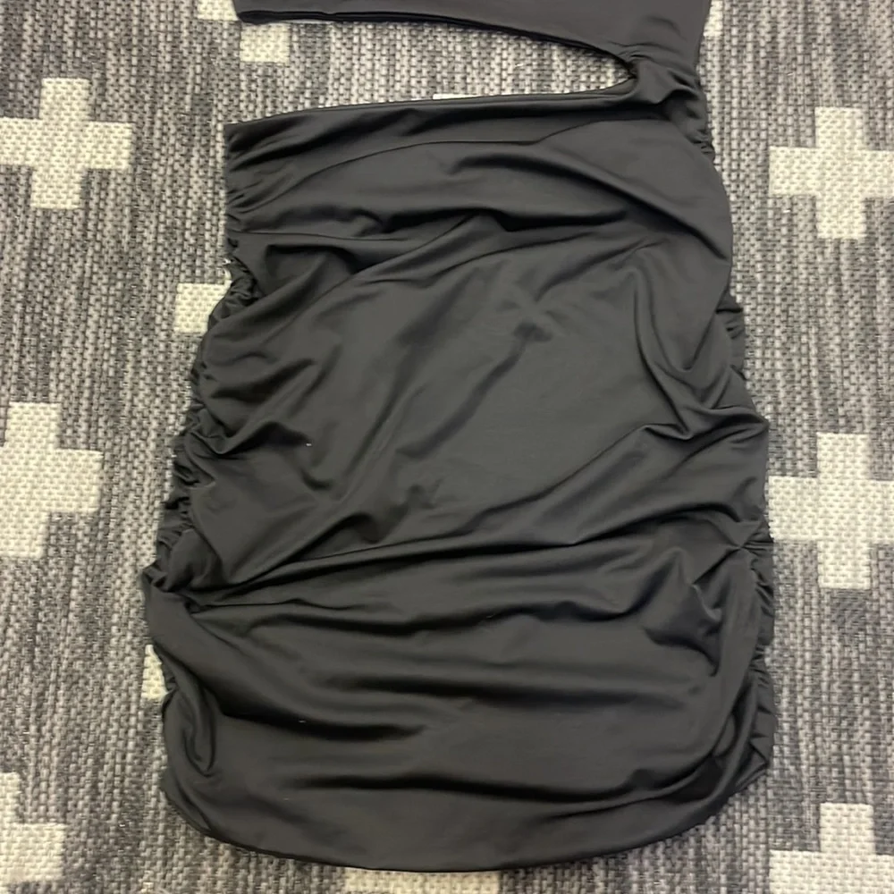 Spandex Black Medium One Shoulder Dress - Picture 3 of 5